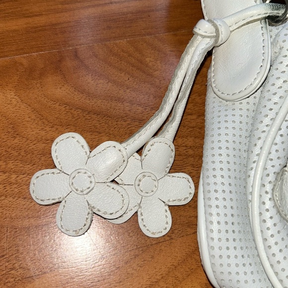 Isabella Fiore Perforated Leather Bag with 3D Flowers - Picture 6 of 11